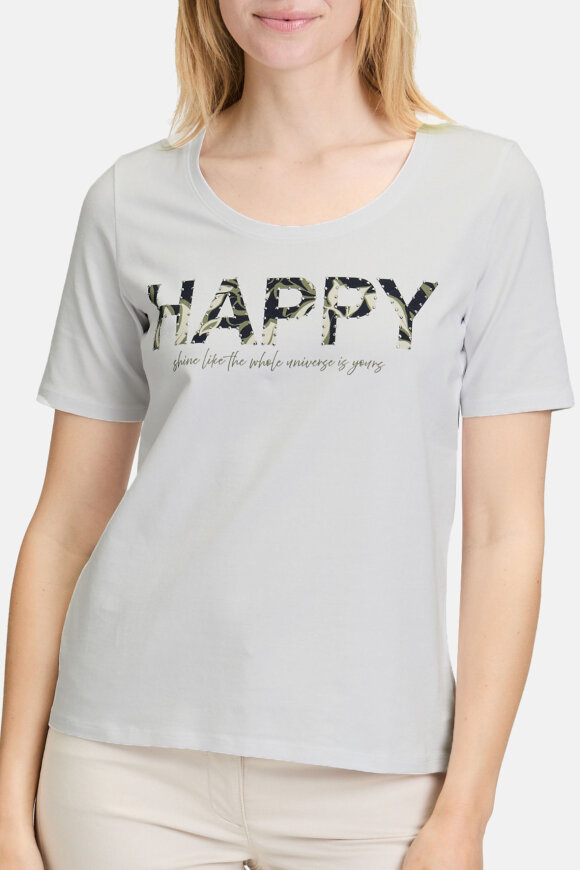 Betty Barclay - T-shirt Happy Print - Hvid