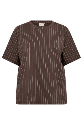 Wasabiconcept - WA-Laena 1 - T-shirt Nålestribet - Brun