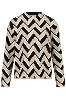 Gerry Weber - Mønstret Strik Pullover - ZigZag - Sort 