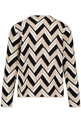 Gerry Weber - Mønstret Strik Pullover - ZigZag - Sort 