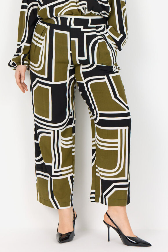 Wasabiconcept - WA-Natalie 4 - Lette Print Bukser - Grøn
