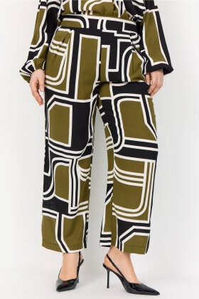 Wasabiconcept - WA-Natalie 4 - Lette Print Bukser - Grøn