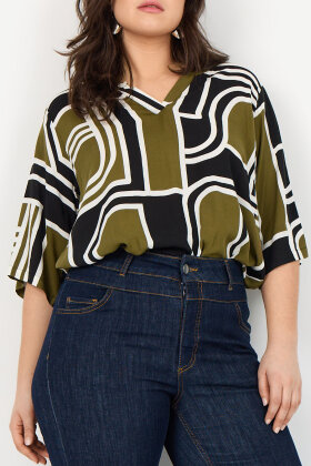 Wasabiconcept - WA-Natalie 1 - Let Print Bluse - Grøn