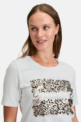Betty Barclay - T-shirt Leo Print - Hvid