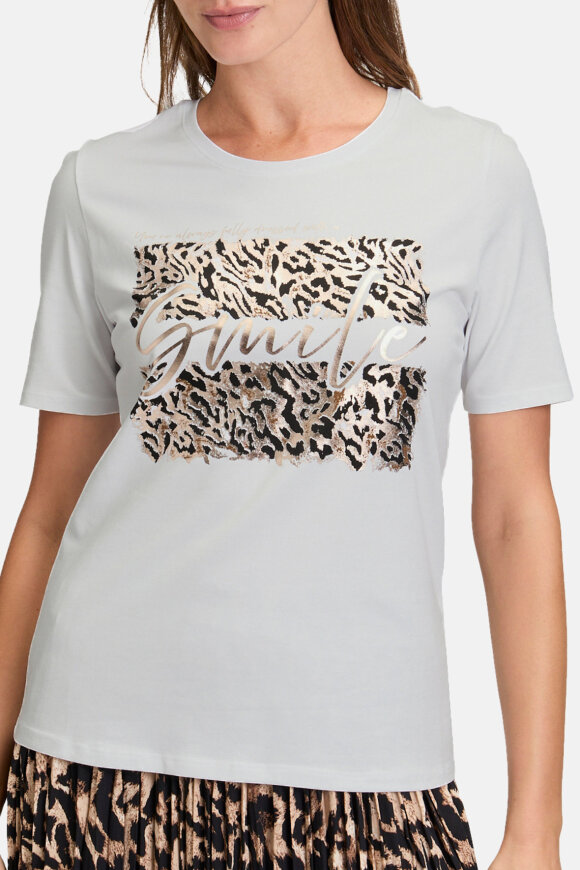 Betty Barclay - T-shirt Leo Print - Hvid