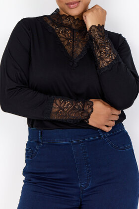 Wasabiconcept - WA-Stella 8 - Langærmet Blonde Turtleneck - Sort