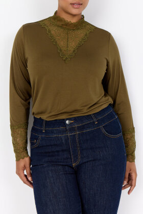 Wasabiconcept - WA-Stella 8 - Langærmet Blonde Turtleneck - Oliven