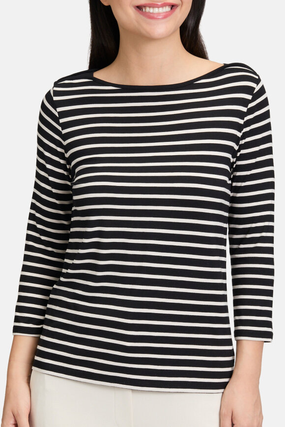Betty Barclay - T-shirt Stribet Sort 