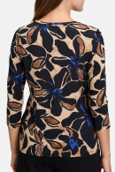 Betty Barclay - T-shirt Blomstret Print - Sort Blå