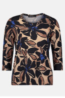 Betty Barclay - T-shirt Blomstret Print - Sort Blå