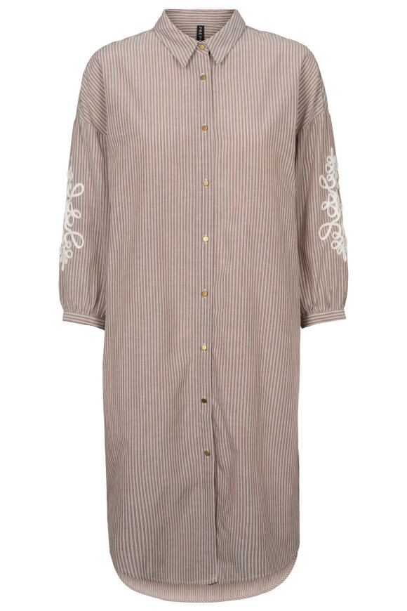 Prepair - Celia Dress - Nålestribet Kjole - Sand
