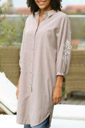 Prepair - Celia Dress - Nålestribet Kjole - Sand