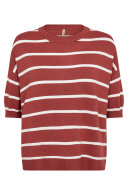 SoyaConcept - SC-Dollie Stripe 794 - Kortærmet Strikbluse - Rød