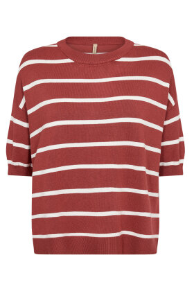 SoyaConcept - SC-Dollie Stripe 794 - Kortærmet Strikbluse - Rød