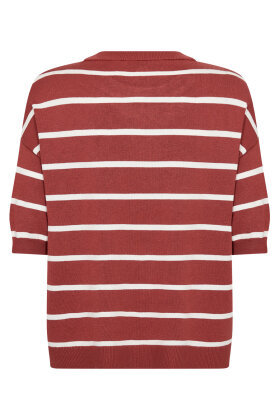 SoyaConcept - SC-Dollie Stripe 794 - Kortærmet Strikbluse - Rød