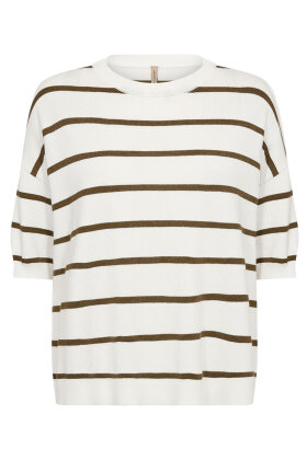 SoyaConcept - SC-Dollie Stripe 794 - Kortærmet Strikbluse - Olive