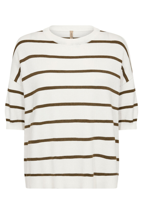 SoyaConcept - SC-Dollie Stripe 794 - Kortærmet Strikbluse - Olive