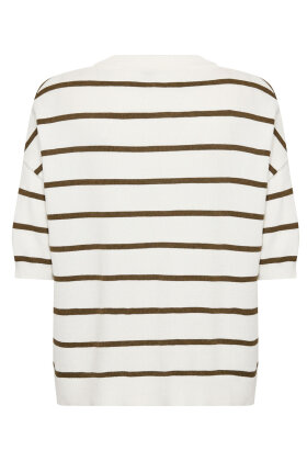 SoyaConcept - SC-Dollie Stripe 794 - Kortærmet Strikbluse - Olive