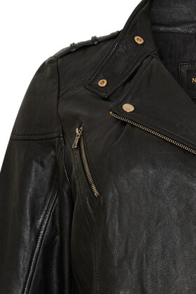 No.1 by OX - Lang Biker Skindjakke - Sort