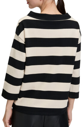 Betty Barclay - Sweatshirt - Blokstriber - Sort