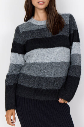 SoyaConcept - SC-Ilene 1 - Stribet Pullover - Sort