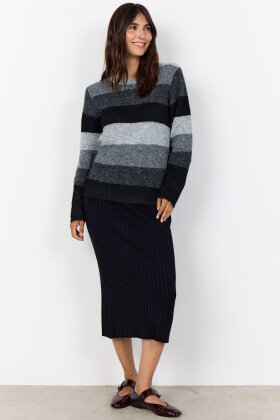SoyaConcept - SC-Ilene 1 - Stribet Pullover - Sort
