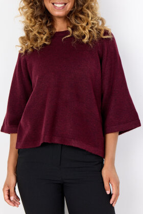 SoyaConcept - SC-Orlean 1 - Vamset Raglan Strik - Mørkerød