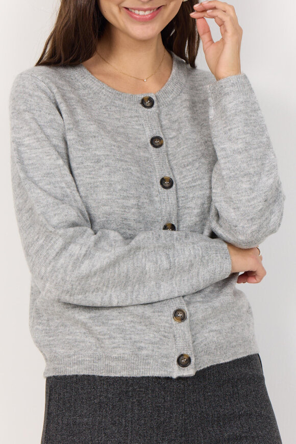 SoyaConcept - SC-Orlean 2 - Vamset Cardigan Strik - Grå Melange