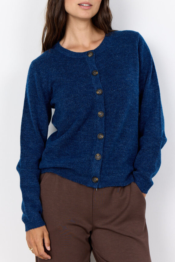 SoyaConcept - SC-Orlean 2 - Vamset Cardigan Strik - Blå Melange