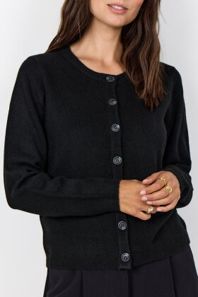 SoyaConcept - SC-Orlean 2 - Vamset Cardigan Strik - Sort Melange