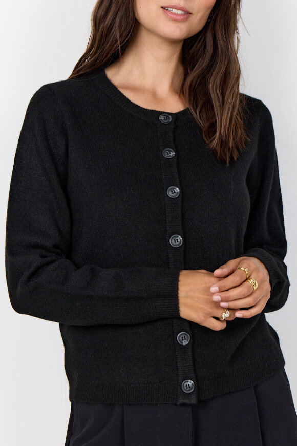 SoyaConcept - SC-Orlean 2 - Vamset Cardigan Strik - Sort Melange