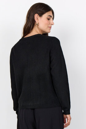 SoyaConcept - SC-Orlean 2 - Vamset Cardigan Strik - Sort Melange