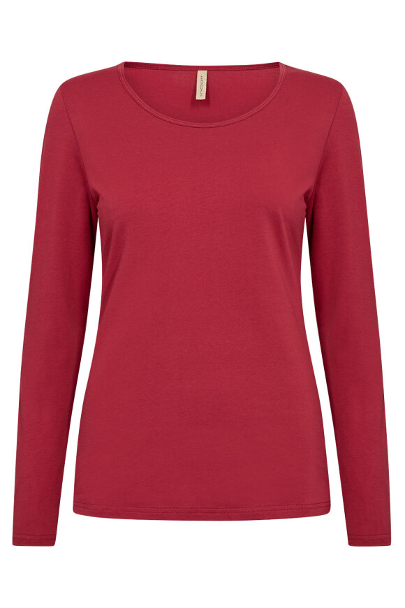SoyaConcept - SC-Pylle 2 - Ensfarvet T-shirt - Rød