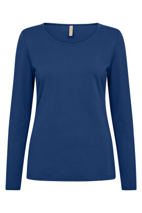 SoyaConcept - SC-Pylle 2 - Ensfarvet T-shirt - Blå