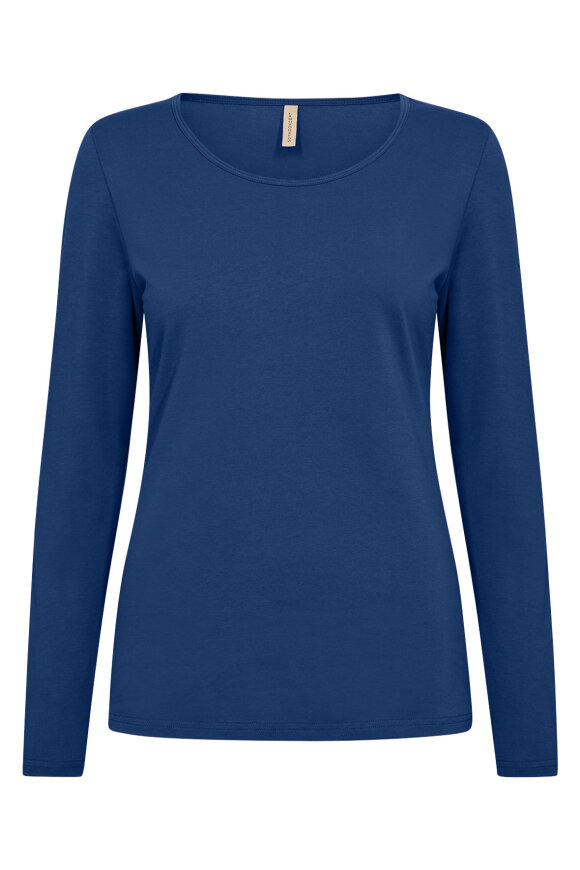SoyaConcept - SC-Pylle 2 - Ensfarvet T-shirt - Blå