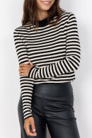 SoyaConcept - SC-Vana 3 - Stribet Ribstrik Bluse - Sort