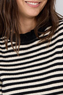 SoyaConcept - SC-Vana 3 - Stribet Ribstrik Bluse - Sort