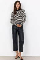 SoyaConcept - SC-Vana 3 - Stribet Ribstrik Bluse - Sort