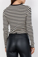 SoyaConcept - SC-Vana 3 - Stribet Ribstrik Bluse - Sort