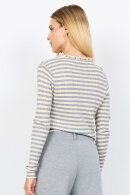 SoyaConcept - SC-Vana 3 - Stribet Ribstrik Bluse - Creme