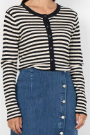 SoyaConcept - SC-Vana 2 - Stribet Ribstrik Cardigan - Sort