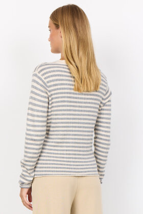 SoyaConcept - SC-Vana 2 - Stribet Ribstrik Cardigan - Creme