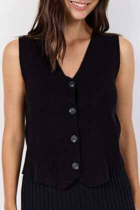 SoyaConcept - SC-Kanita 27 - Strikket Vest - Sort Melange