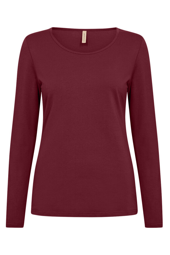 SoyaConcept - SC-Pylle 2 - Ensfarvet T-shirt - Mørkerød