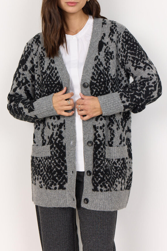 SoyaConcept - SC-Vendi 3 - Mønstret Strik Cardigan - Grå