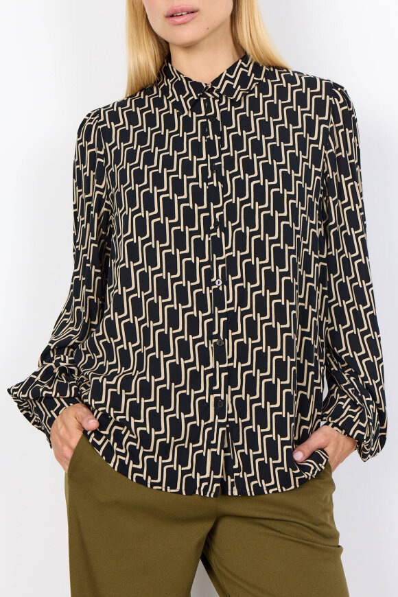 SoyaConcept - SC-Varla 2 - Print Skjorte - Sort SoyaConcept - SC-Varla 2 - Print Skjorte - Sort