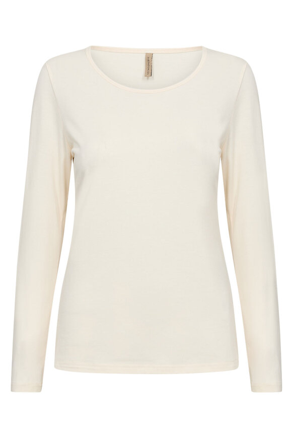 SoyaConcept - SC-Pylle 2 - Ensfarvet T-shirt - Creme
