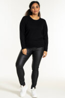 Sandgaard - Helsinki - Ensfarvet Strikbluse - Sort Sandgaard - Helsinki - Ensfarvet Strikbluse - Sort