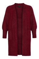 No.1 by OX - Lang Strik Cardigan - Ballonærmer - Mørkerød No.1 by OX - Lang Strik Cardigan - Ballonærmer - Mørkerød