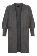 No.1 by OX - Lang Strik Cardigan - Ballonærmer - Grå No.1 by OX - Lang Strik Cardigan - Ballonærmer - Grå